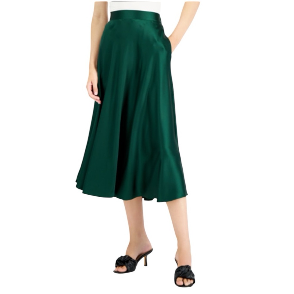 Alfani Satin A-line Midi Skirt Size US 16 NWT